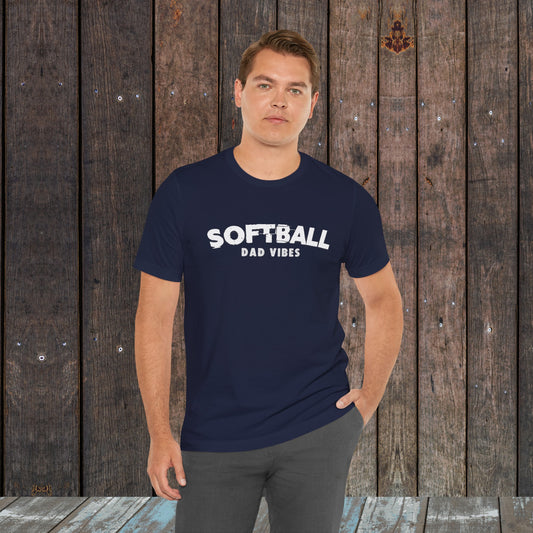 Softball Dad Vibes Unisex Jersey Short Sleeve Tee