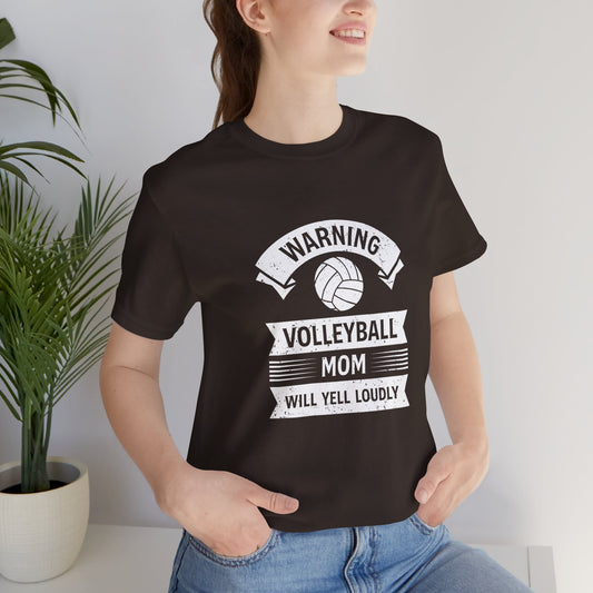 Warning Volleyball Mom Will Yell Loudly Front Print Only