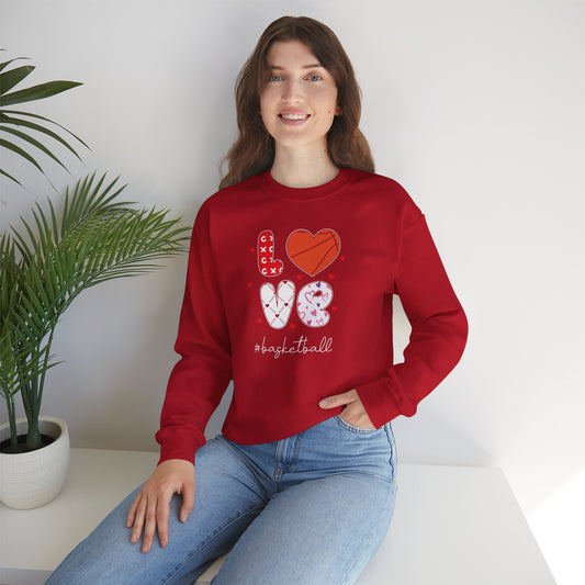 Valentines Basketball Love Crewneck Sweater
