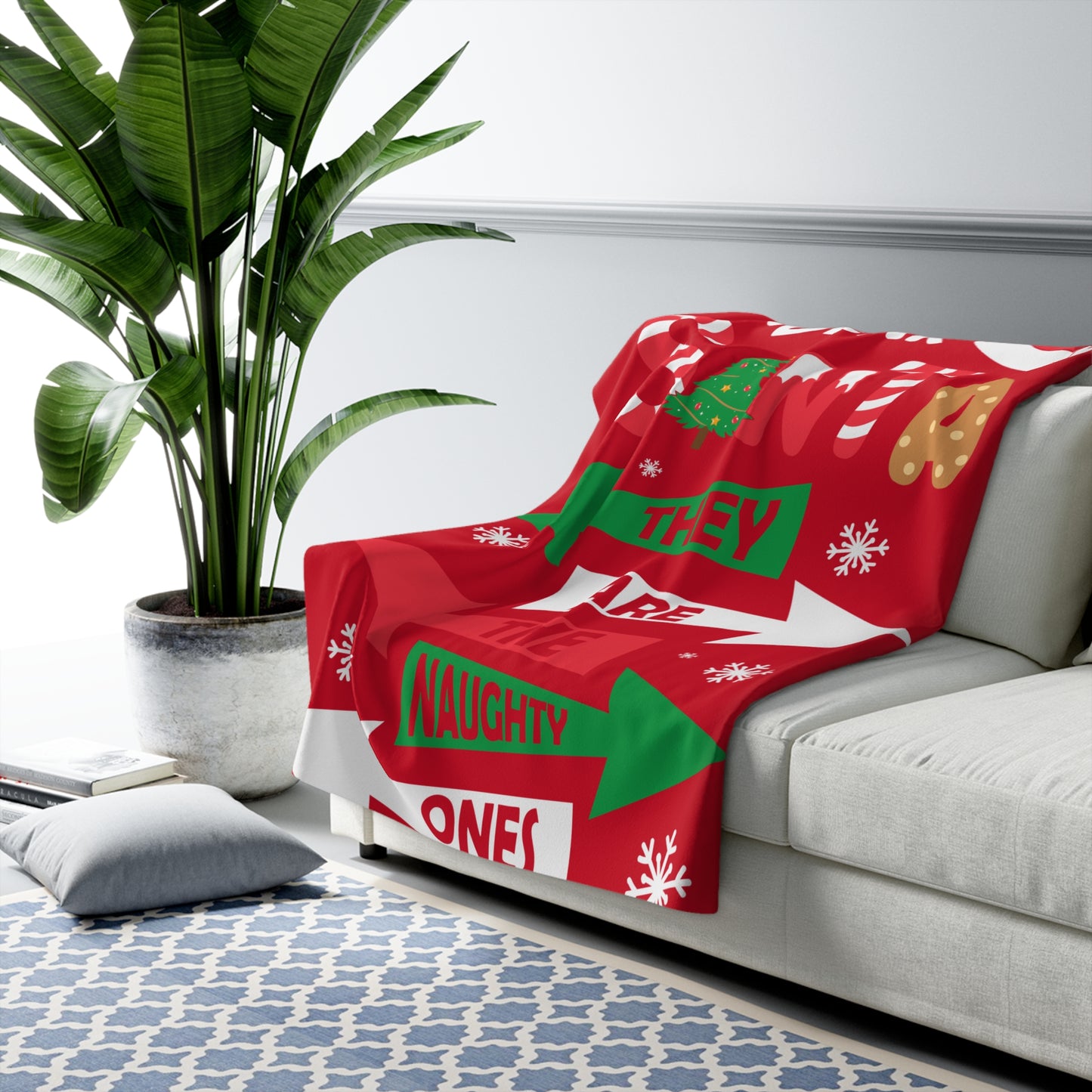 Dear Santa They'e the naughty ones Sherpa Fleece Blanket