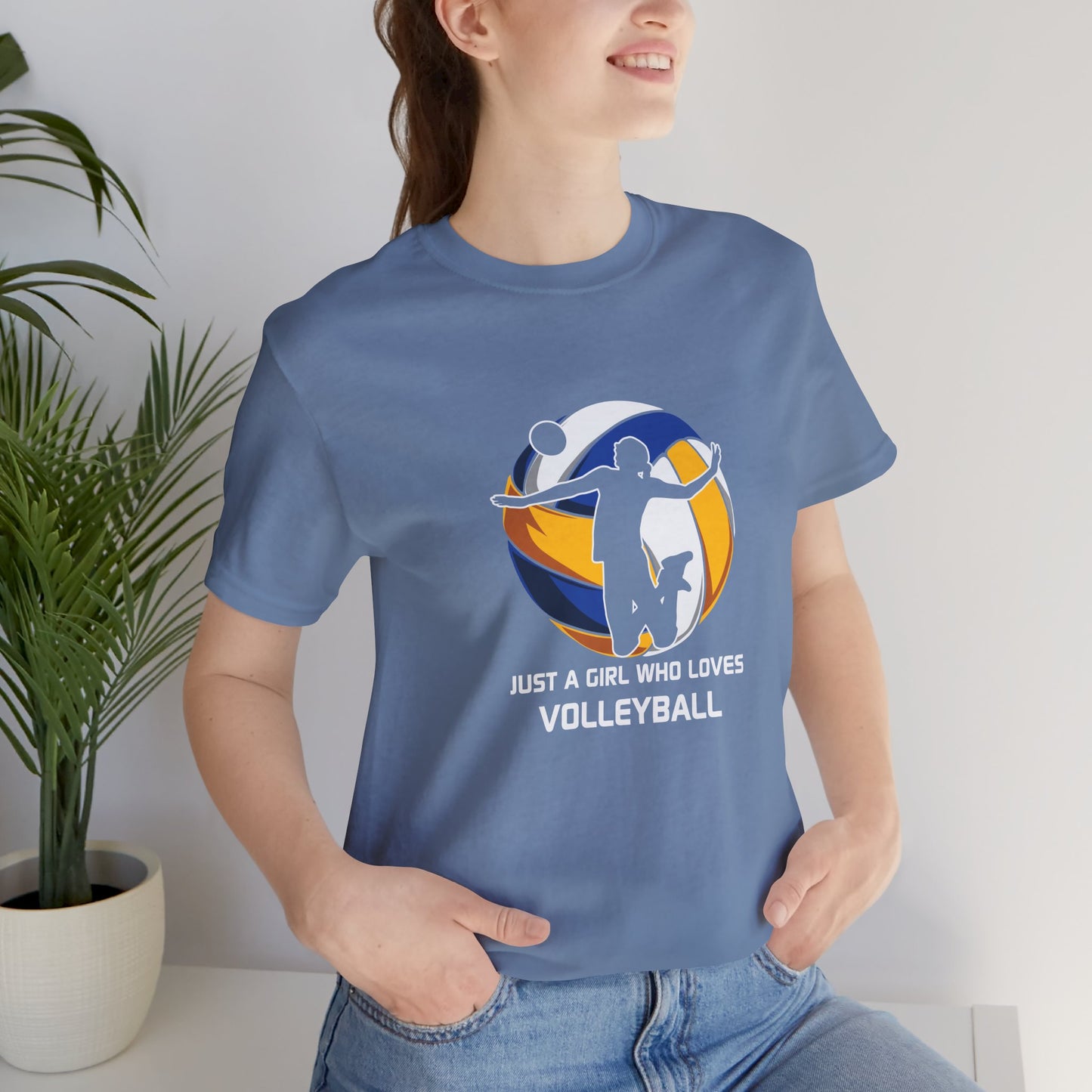 Just a girl who loves volleyball  Unisex Jersey Short Sleeve Tee