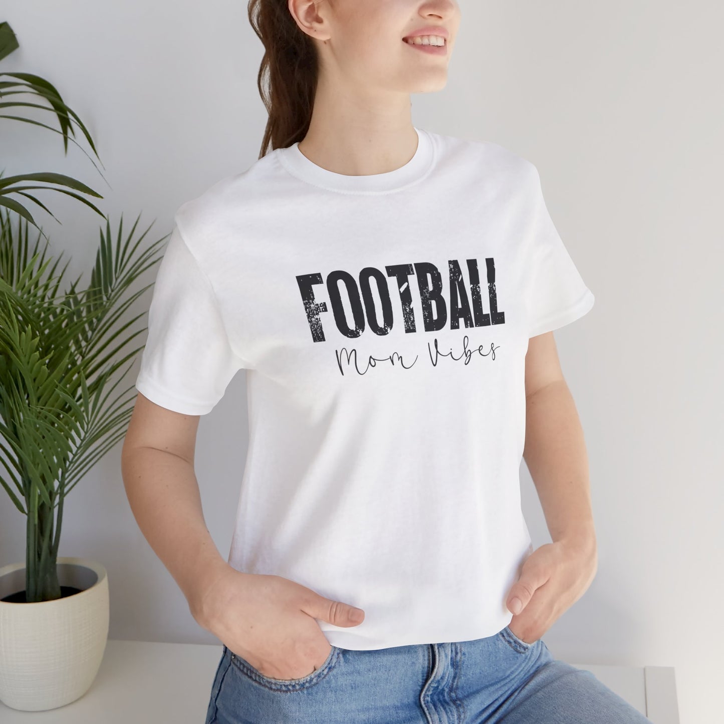 Football Mom Lives Vibes Unisex Jersey Short Sleeve Tee