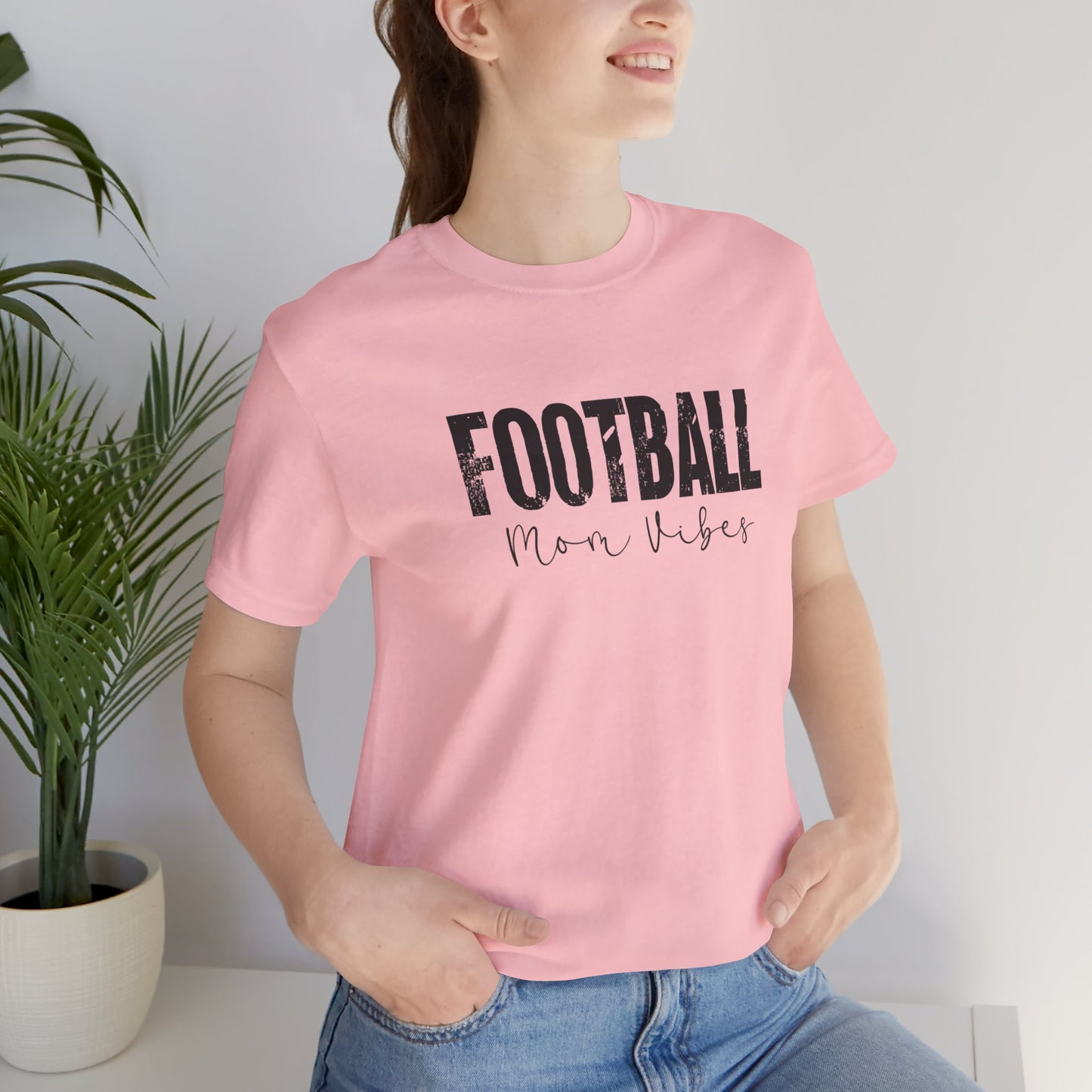 Football Mom Lives Vibes Unisex Jersey Short Sleeve Tee