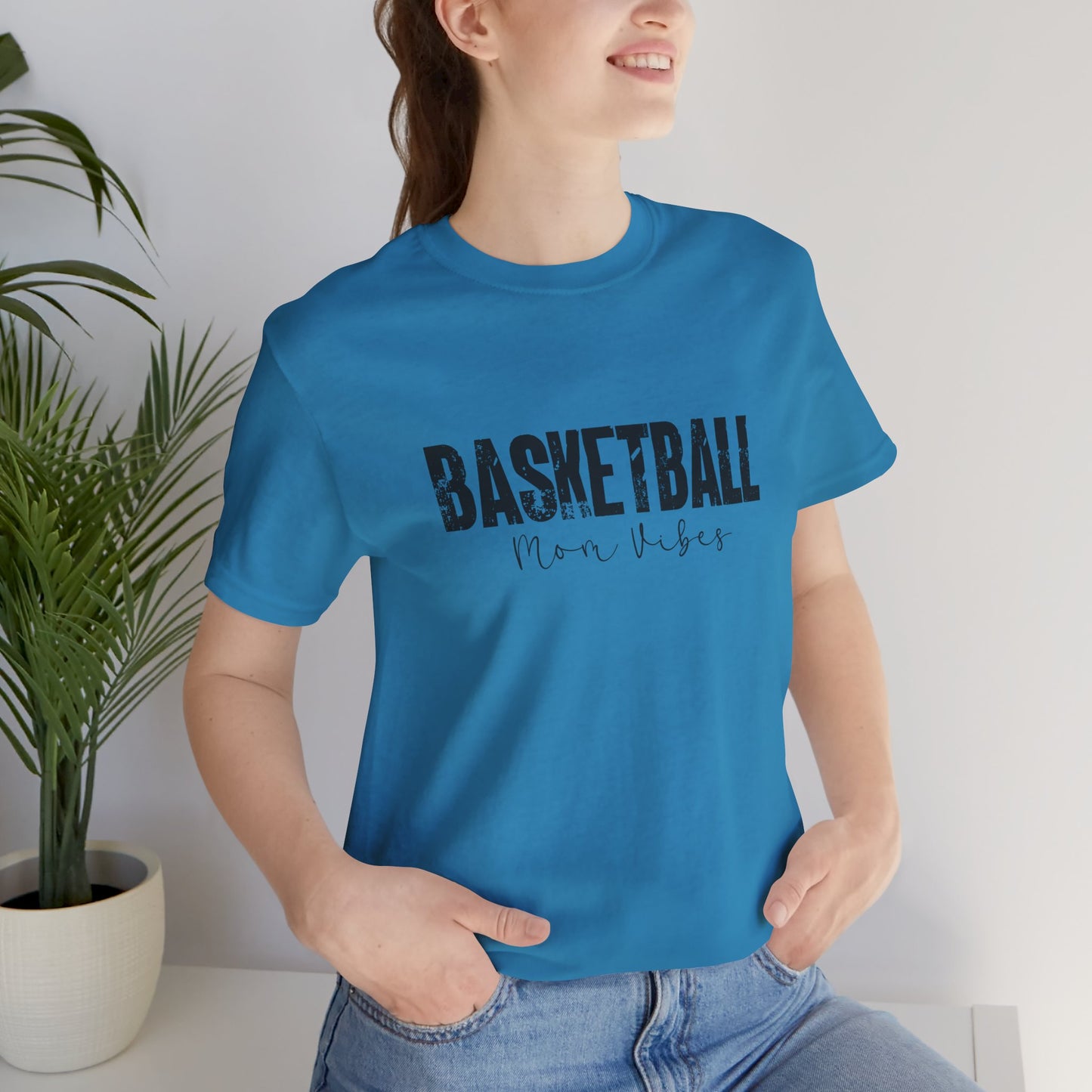 Basketball Mom Lives Vibes Unisex Jersey Short Sleeve Tee