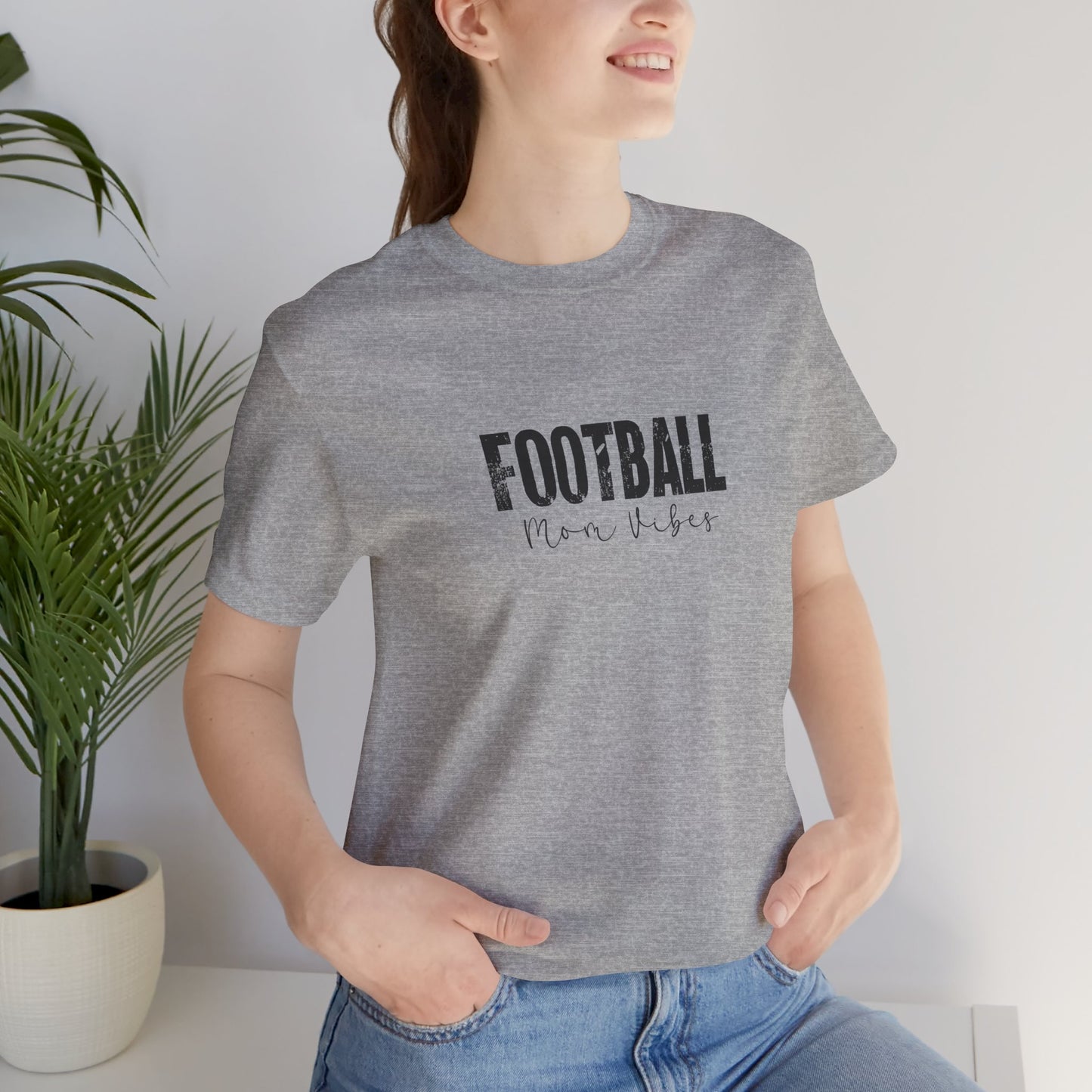 Football Mom Lives Vibes Unisex Jersey Short Sleeve Tee