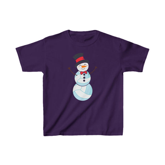 Volleyball Snowman Christmas Kids Tee