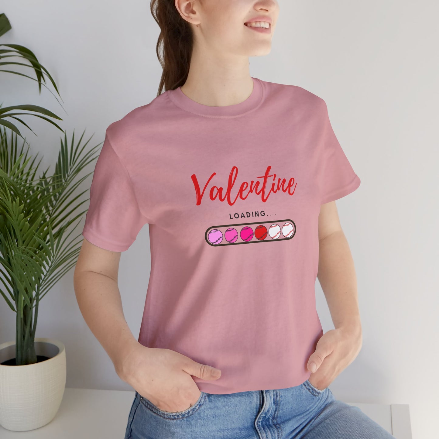 Valentine Loading Baseball Mom Unisex Tee