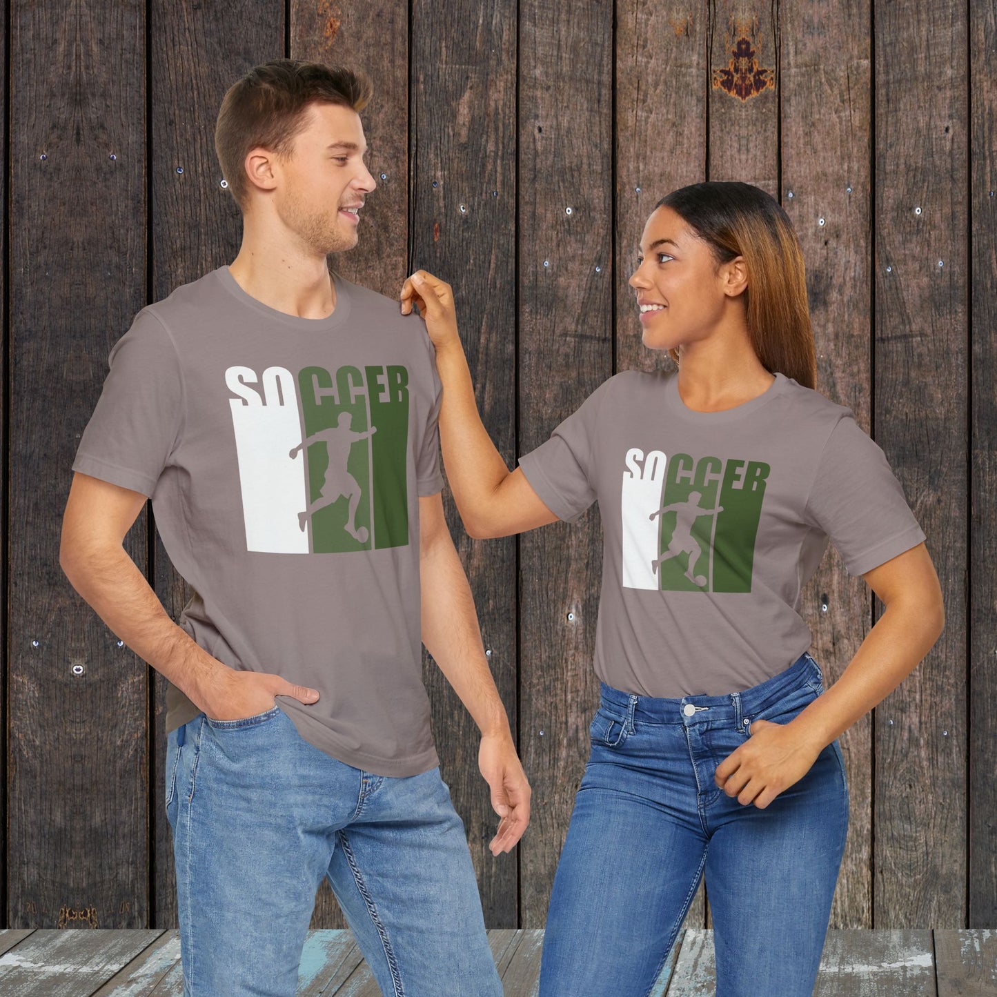 Soccer silhouette matching mother father game day shirts