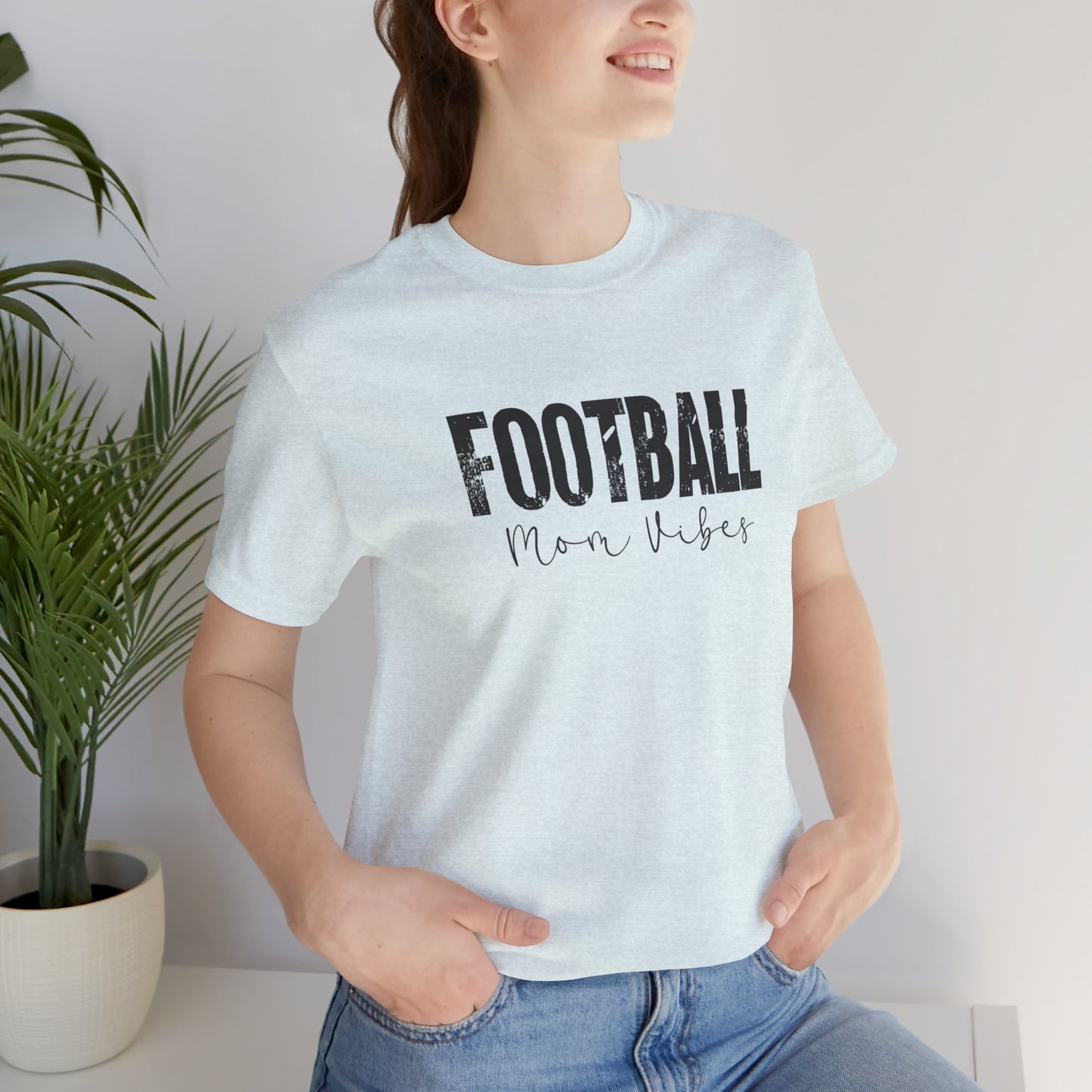 Football Mom Lives Vibes Unisex Jersey Short Sleeve Tee