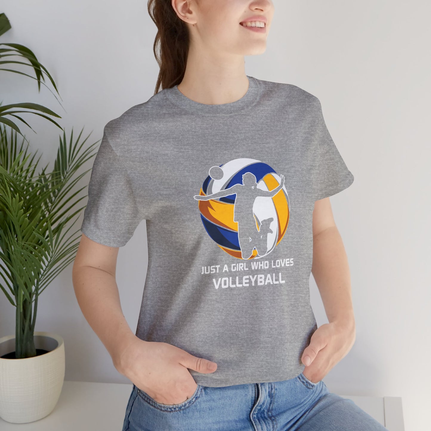 Just a girl who loves volleyball  Unisex Jersey Short Sleeve Tee