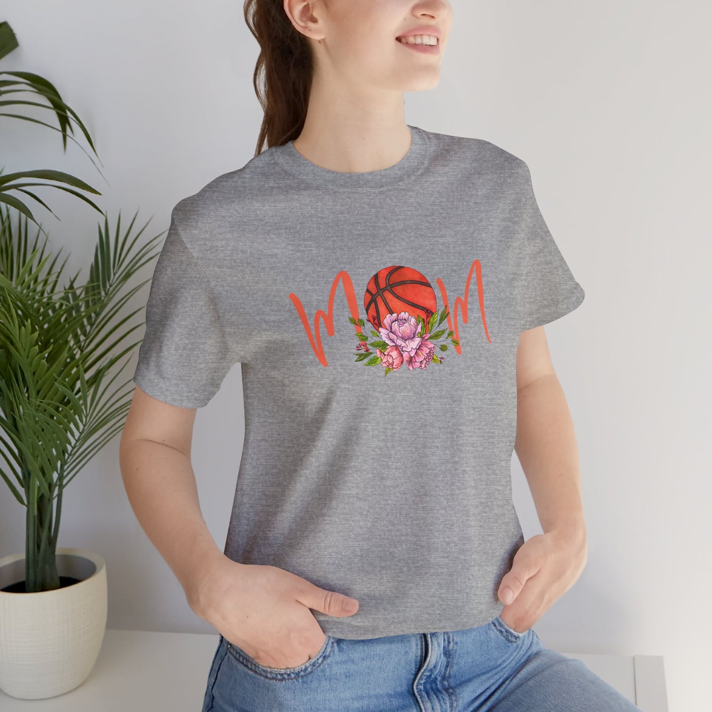 Basketball Mom with flowers Unisex Tee