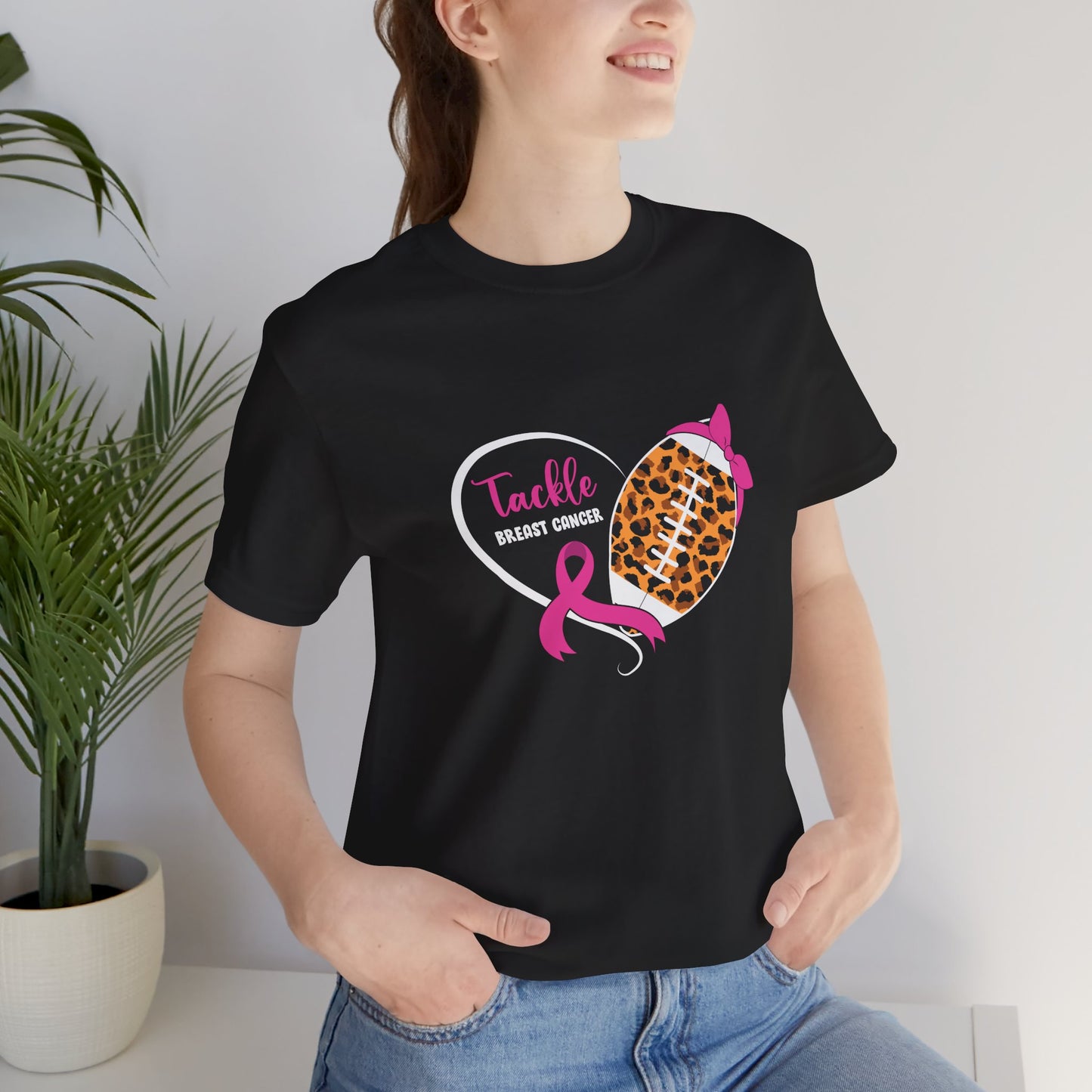 Tackle Breast Cancer Football Breast cancer awareness Unisex Jersey Short Sleeve Tee