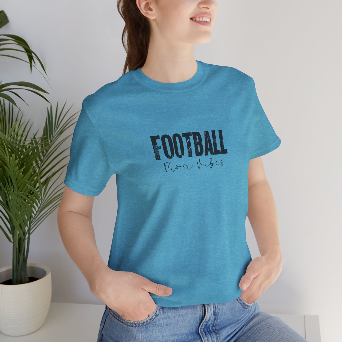 Football Mom Lives Vibes Unisex Jersey Short Sleeve Tee