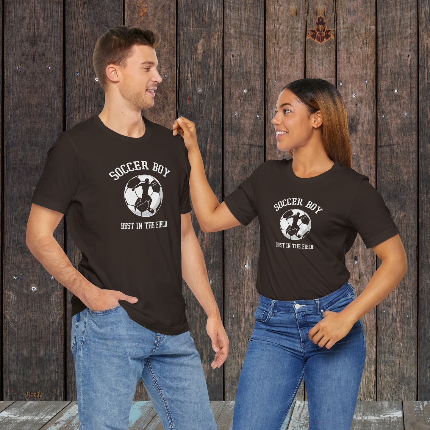 Soccer boy best in the field matching shirts for mom and dad