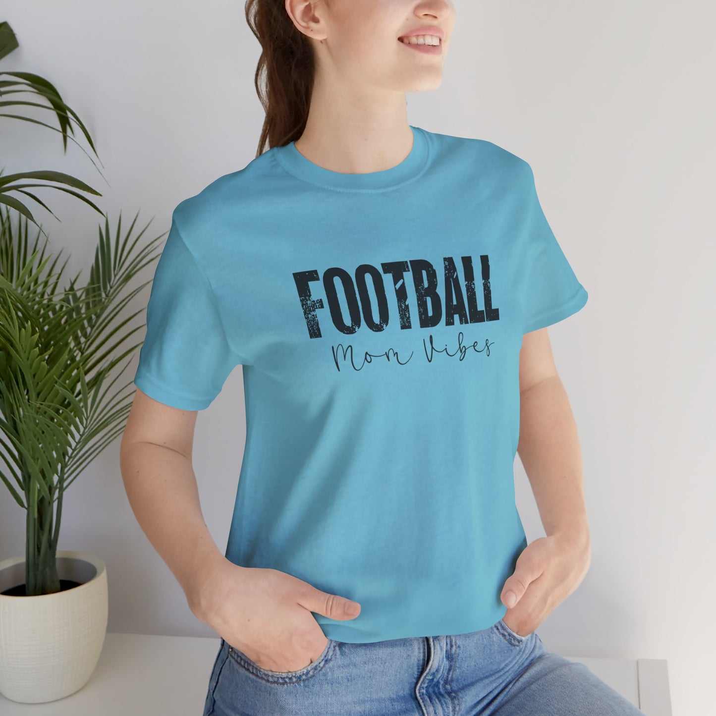 Football Mom Lives Vibes Unisex Jersey Short Sleeve Tee