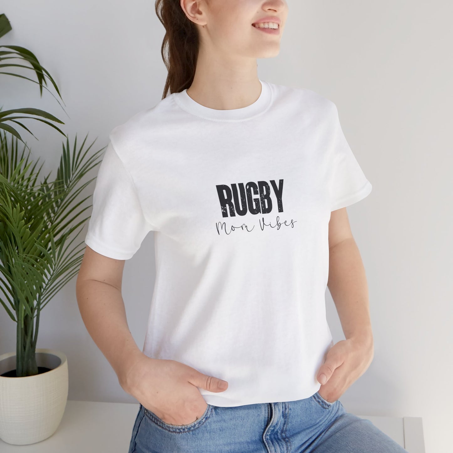 Rugby Mom Lives Vibes Unisex Jersey Short Sleeve Tee