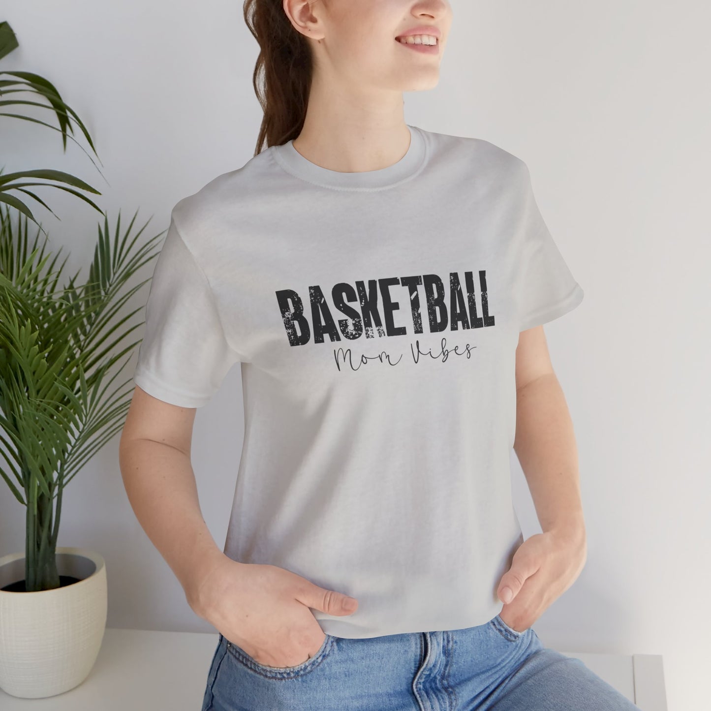 Basketball Mom Lives Vibes Unisex Jersey Short Sleeve Tee