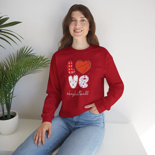 Peace Love Basketball Valentines Crewneck sweater