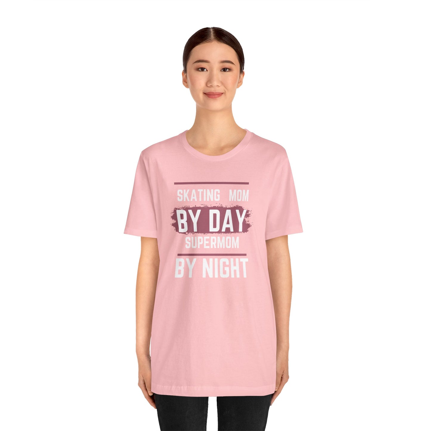 Skating mom by day Super Mom by Night Unisex Jersey Short Sleeve Tee