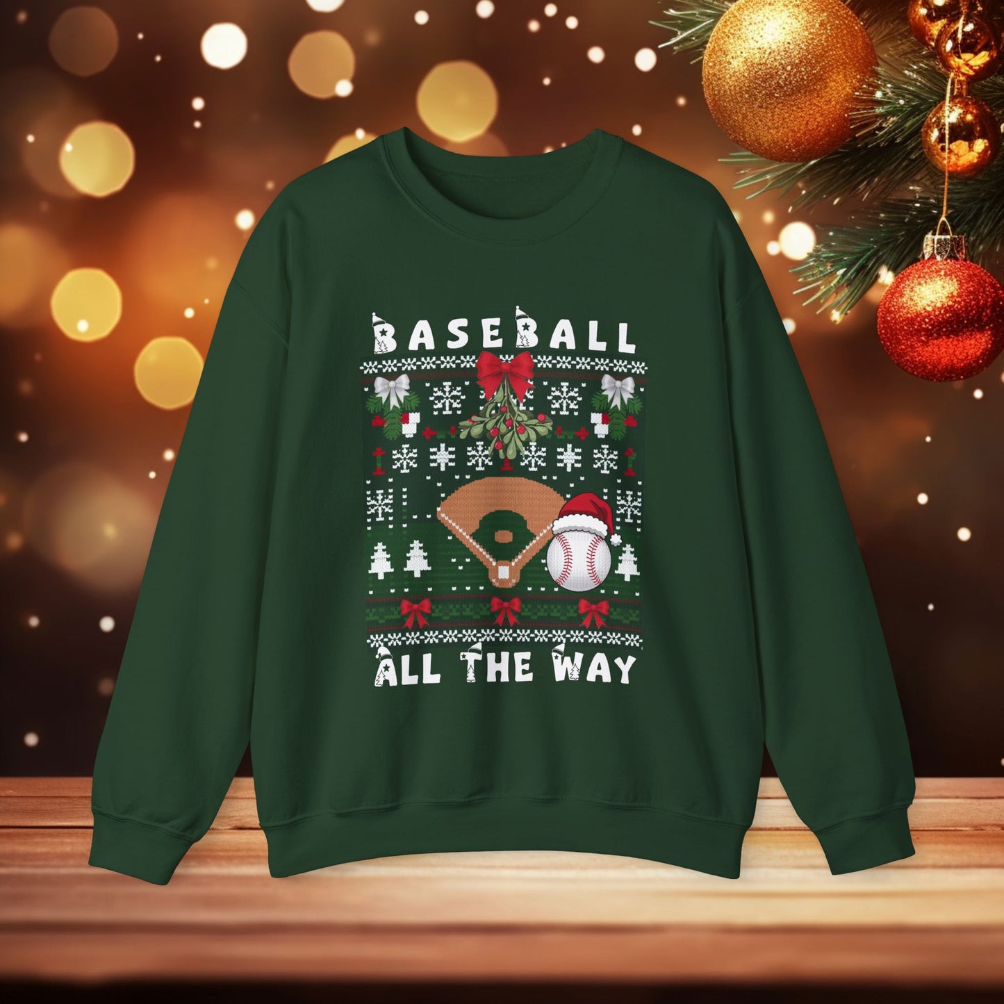 Baseball Christmas Ugly Sweater Unisex