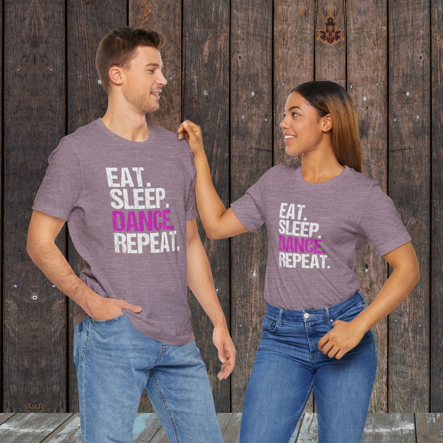 Eat Sleep Dance Repeat Matching Mom and Dad shirts