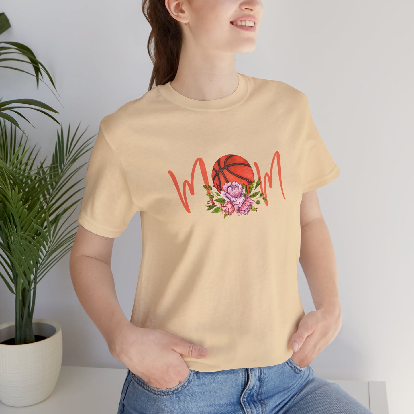 Basketball Mom with flowers Unisex Tee