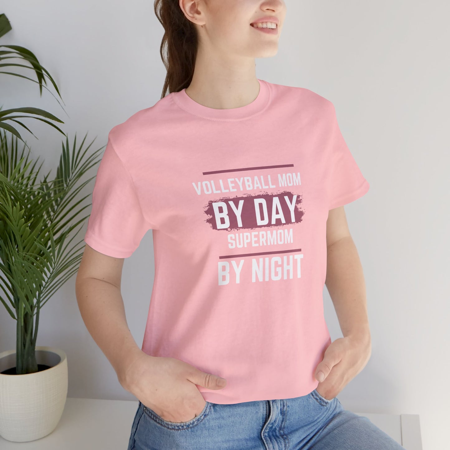 Volleyball Mom by Day Supermom by Night Unisex Jersey Short Sleeve Tee