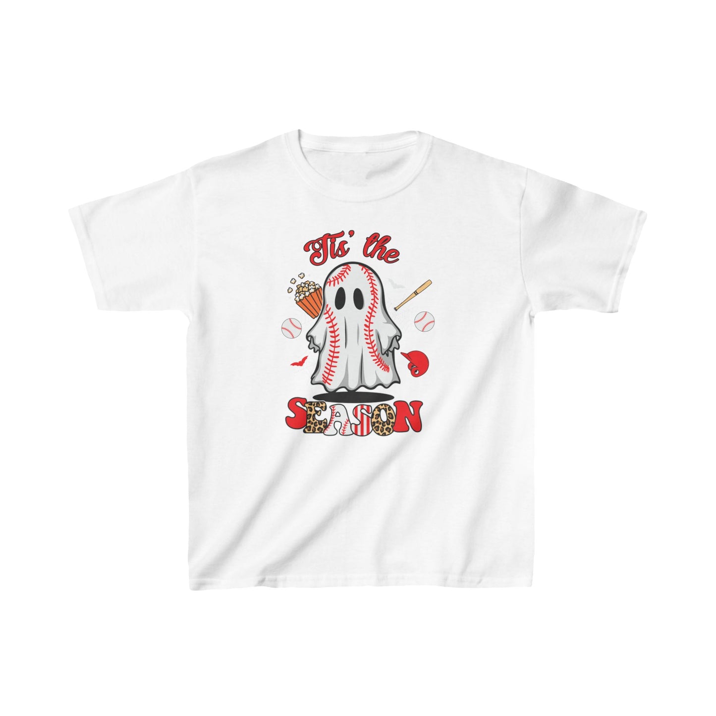 Halloween Baseball Ghost Kids Tee