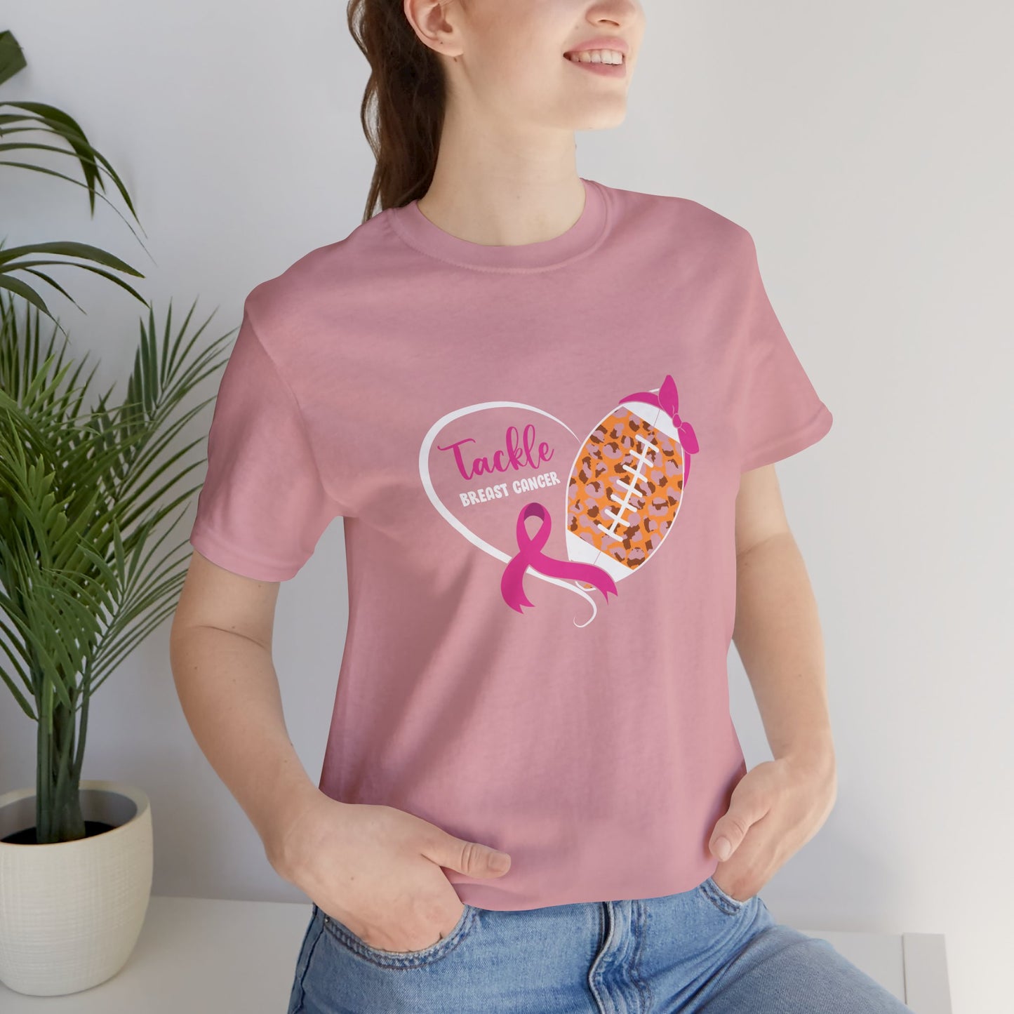 Tackle Breast Cancer Football Breast cancer awareness Unisex Jersey Short Sleeve Tee