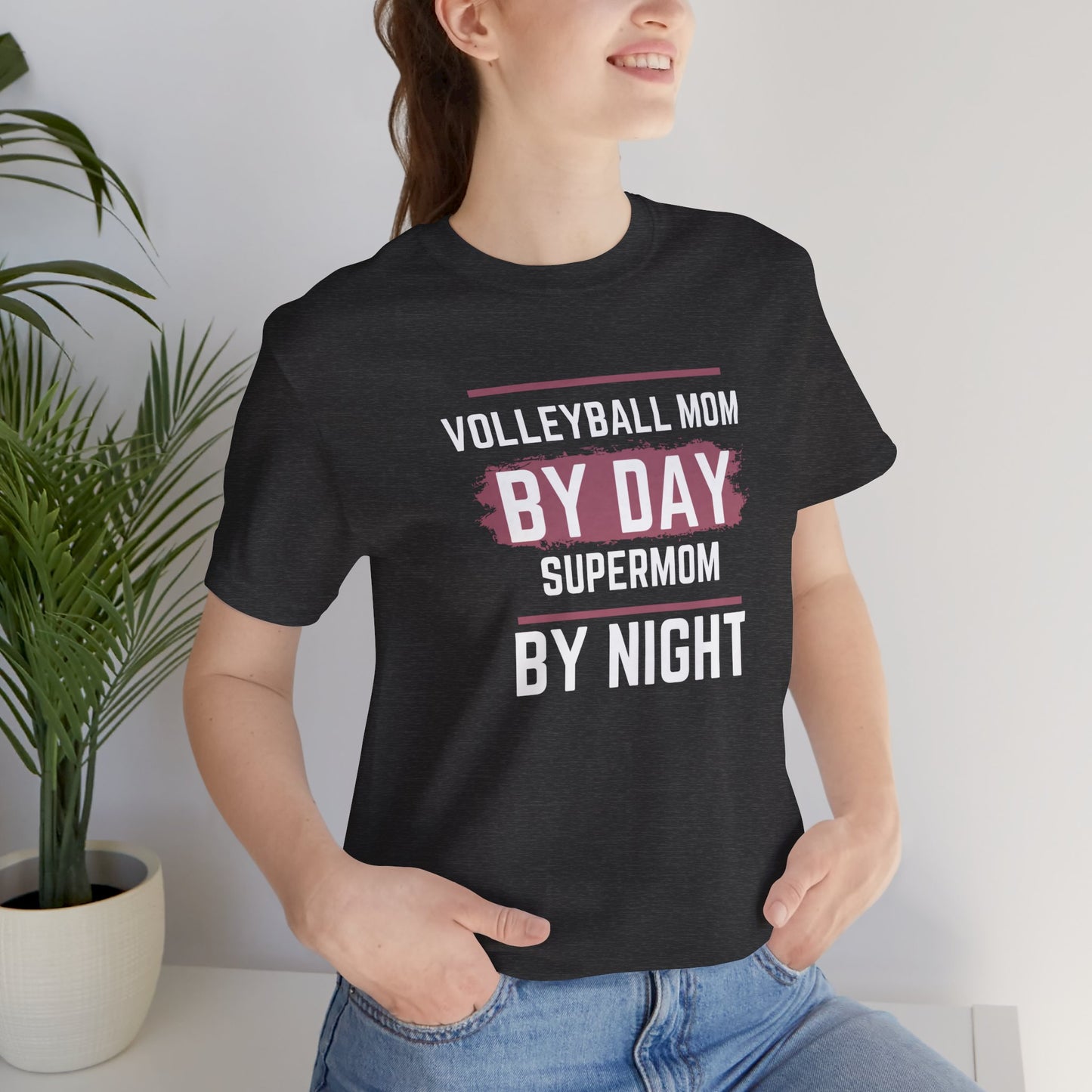 Volleyball Mom by Day Supermom by Night Unisex Jersey Short Sleeve Tee