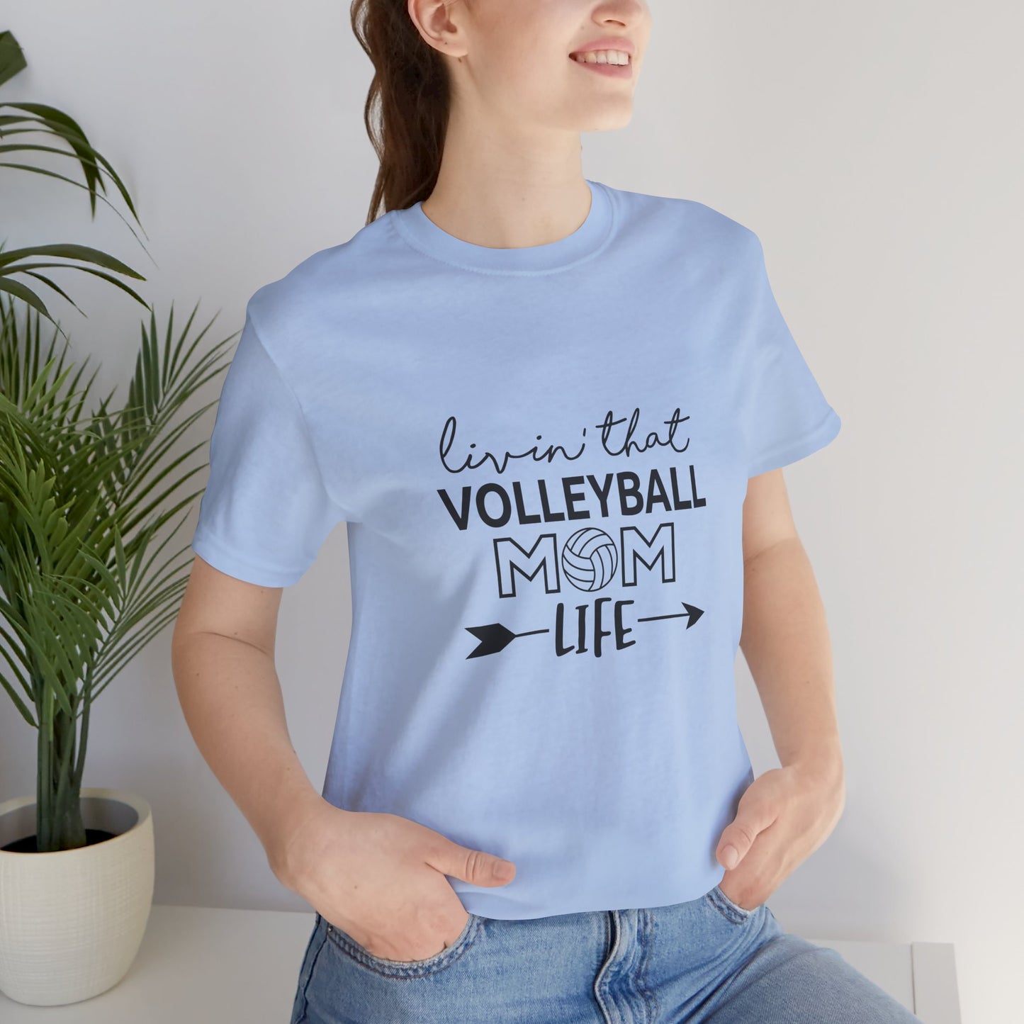 Living that Volleyball Mom Life Jersey Short Sleeve Tee