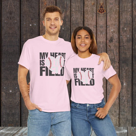 My heart is on that field Baseball Mom shirt