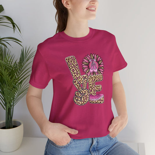 LOVE Ballet dance Animal print Unisex Jersey Short Sleeve Tee