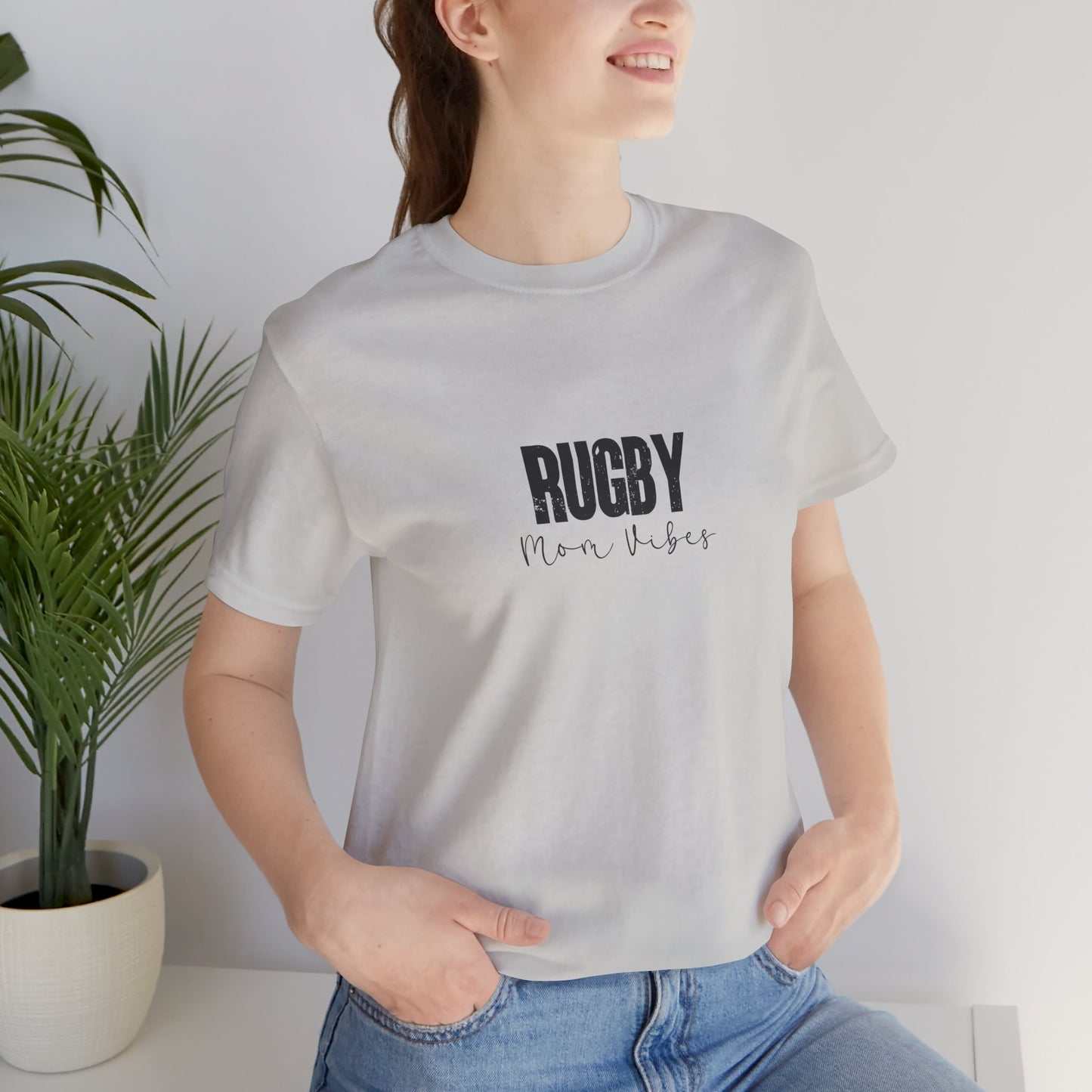 Rugby Mom Lives Vibes Unisex Jersey Short Sleeve Tee