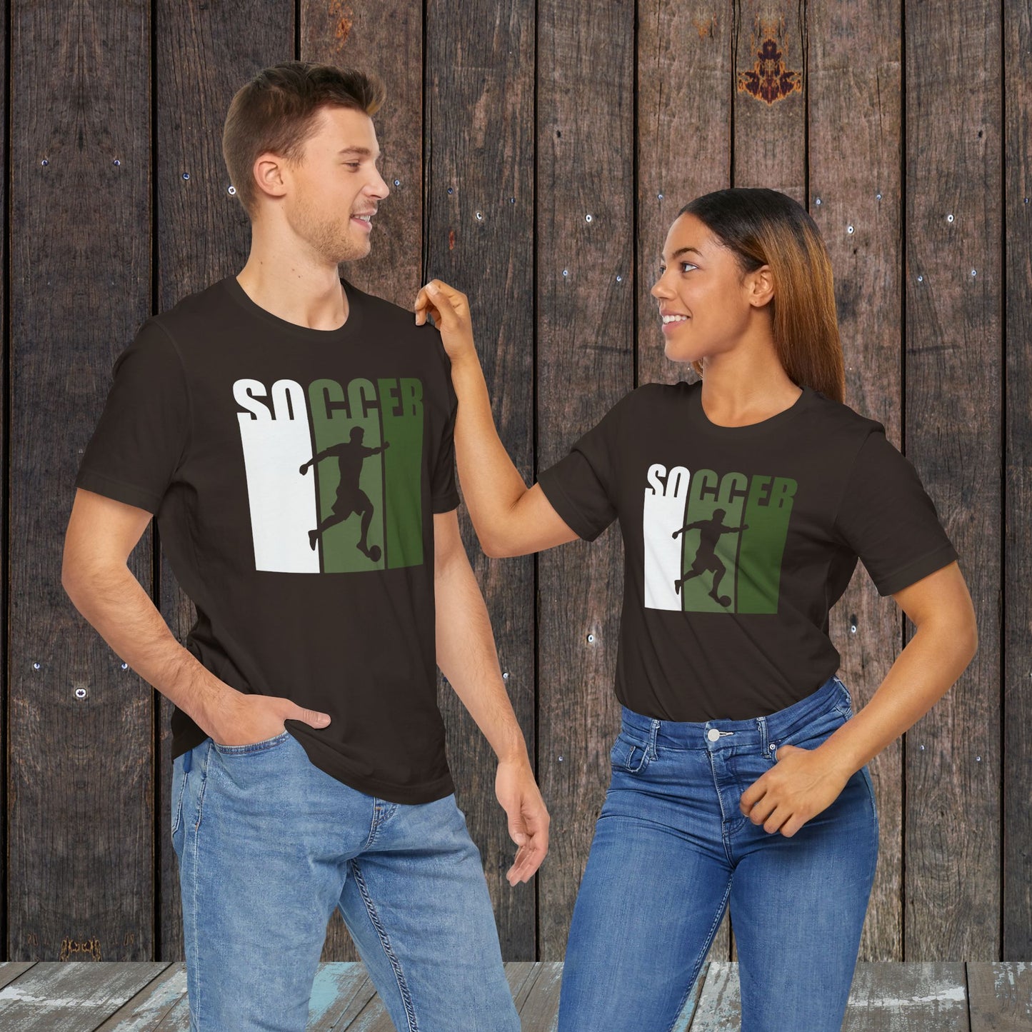 Soccer silhouette matching mother father game day shirts