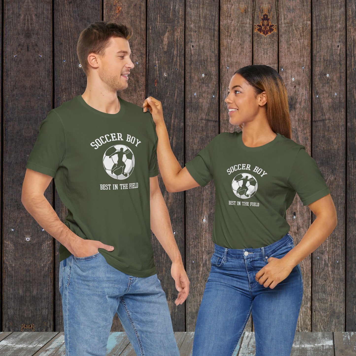 Soccer boy best in the field matching shirts for mom and dad