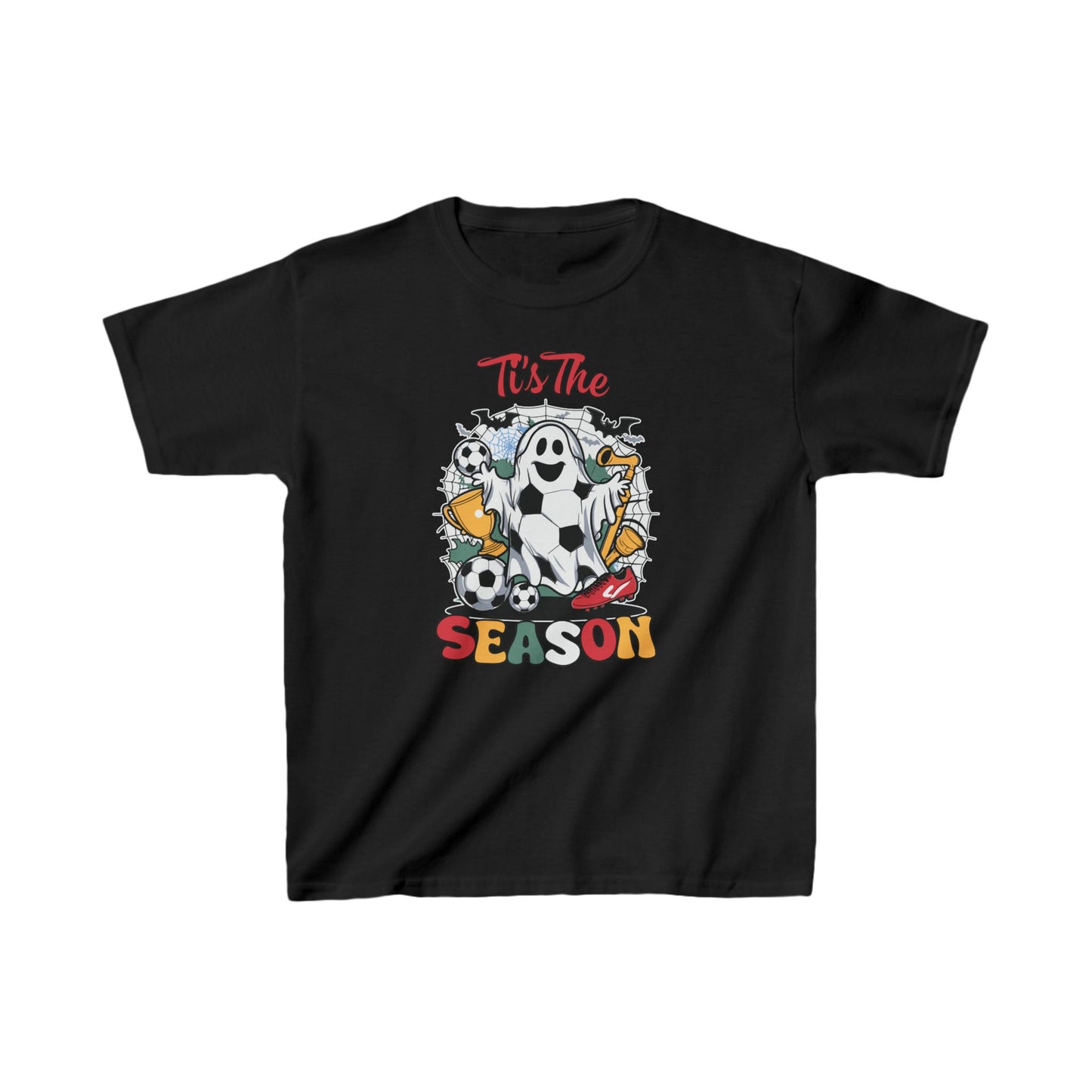 Tis The Season Soccer Ghost Kids Tee