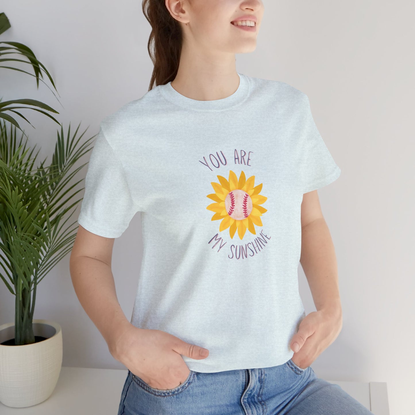 You are my Sunshine Baseball flower Unisex Jersey Short Sleeve Tee