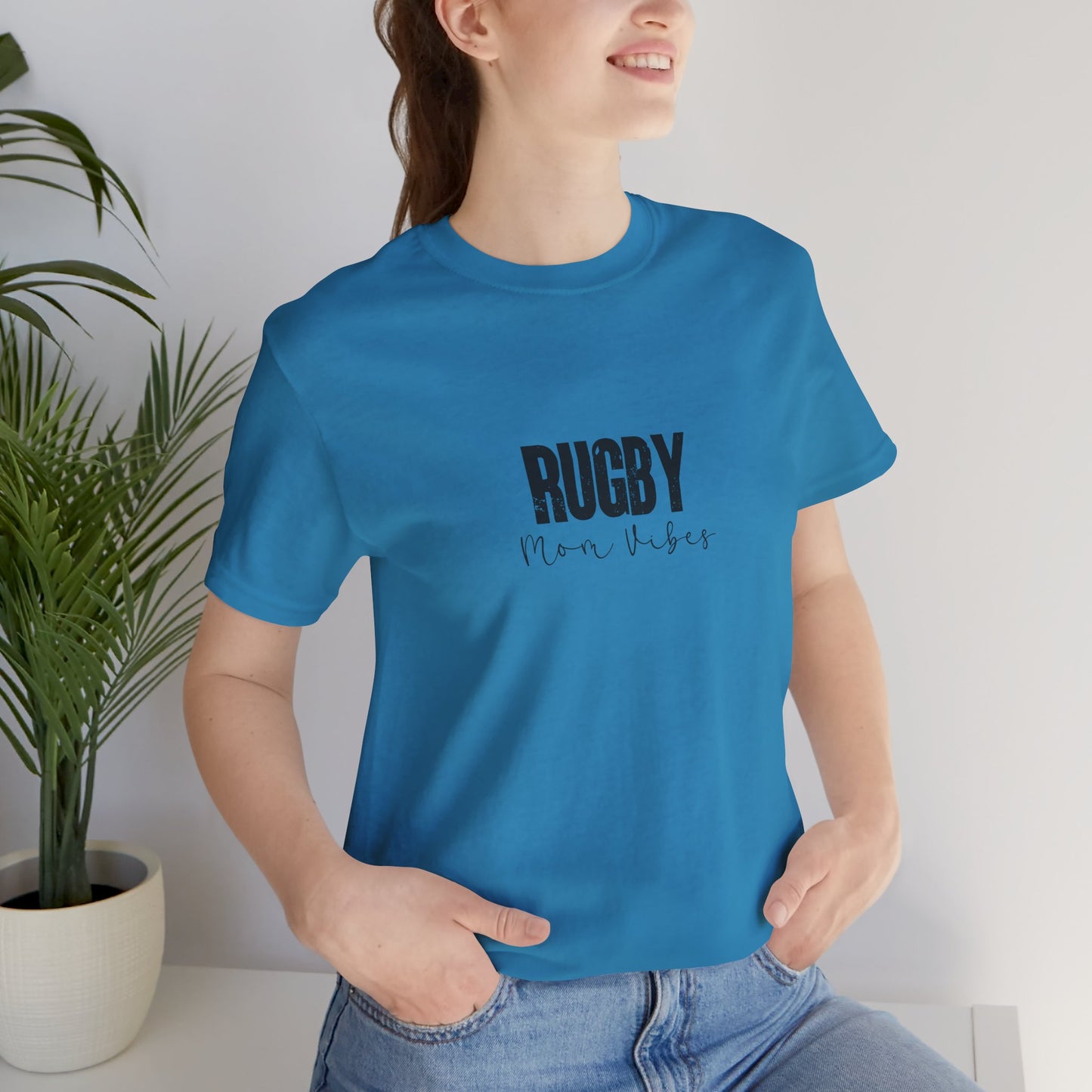 Rugby Mom Lives Vibes Unisex Jersey Short Sleeve Tee