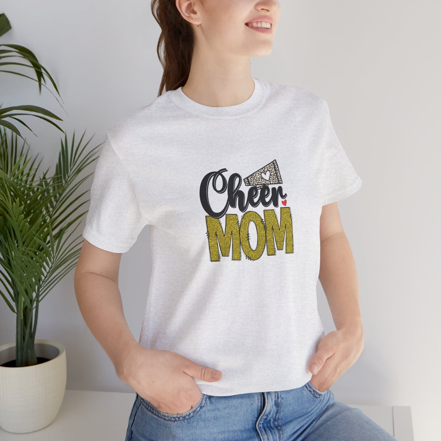 Cheer Mom Mustard color Unisex Jersey Short Sleeve Tee