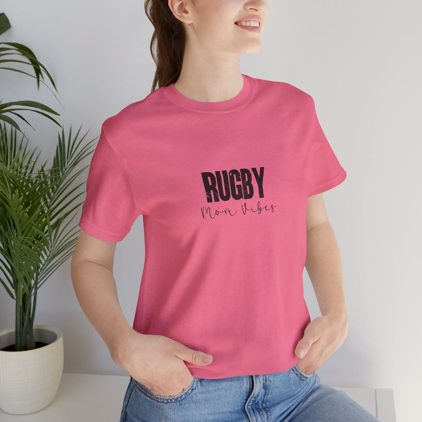 Rugby Mom Lives Vibes Unisex Jersey Short Sleeve Tee