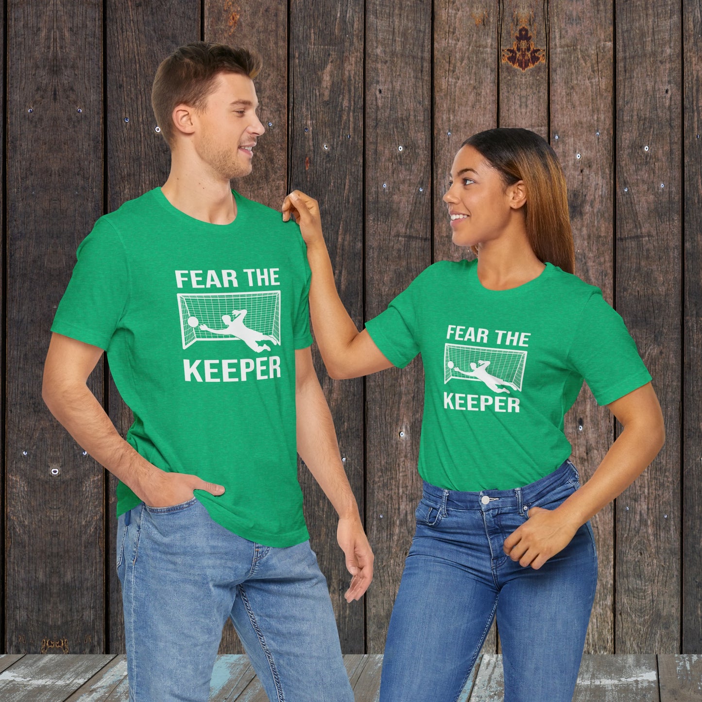 Fear the keeper Soccer goalie matching shirts for mom and dad