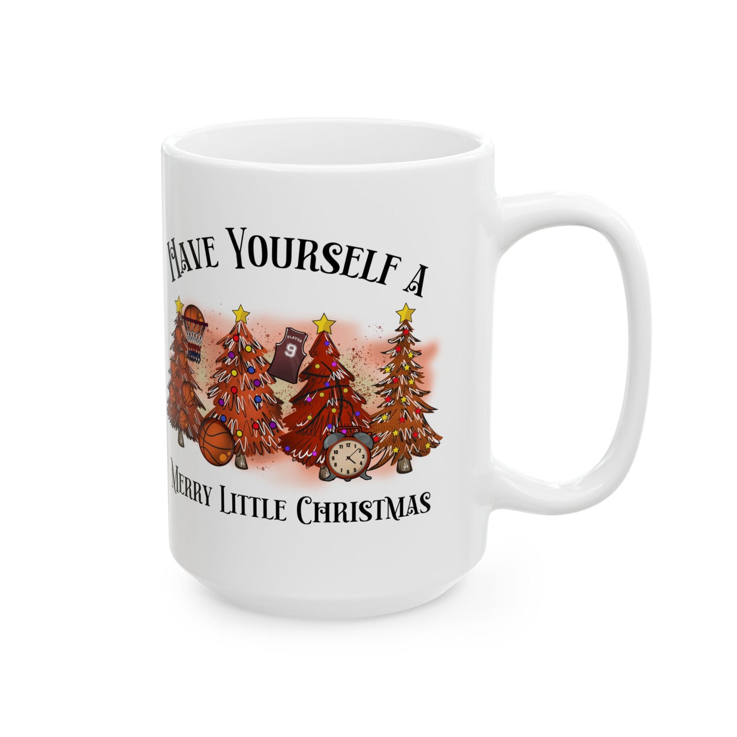 Basketball Christmas Ceramic Mug, (11oz, 15oz)