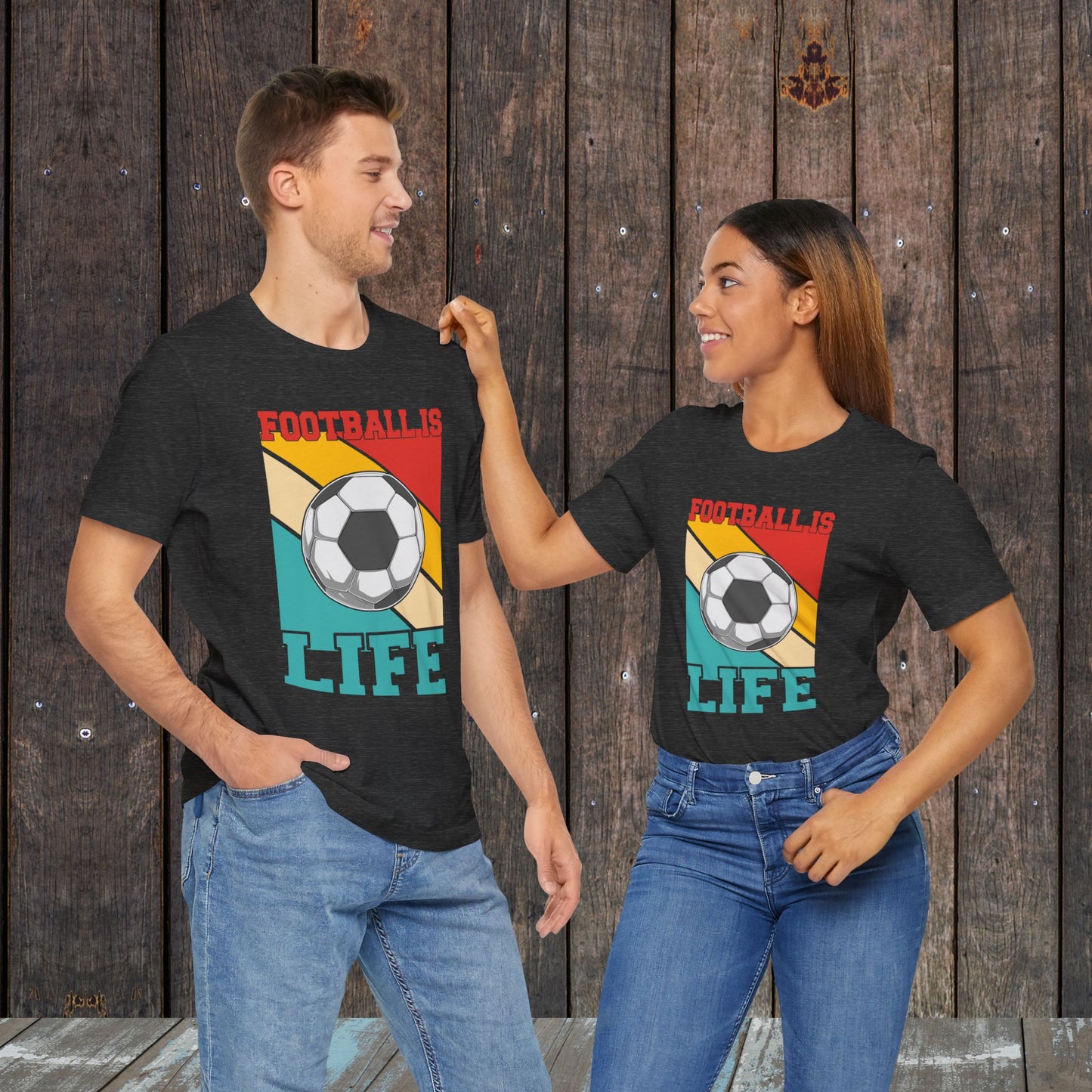 Football Soccer is Life silhouette matching shirts