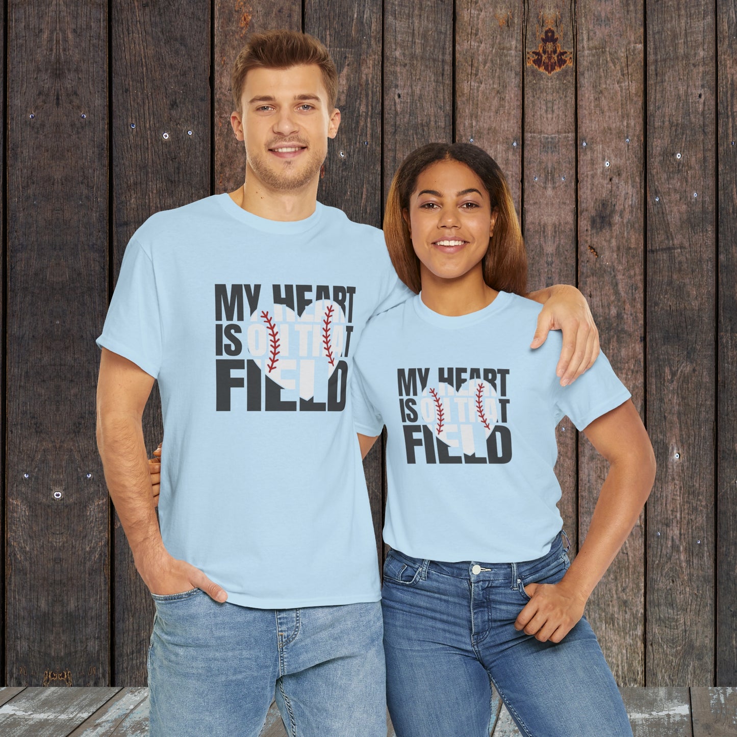 My heart is on that field Baseball Mom shirt