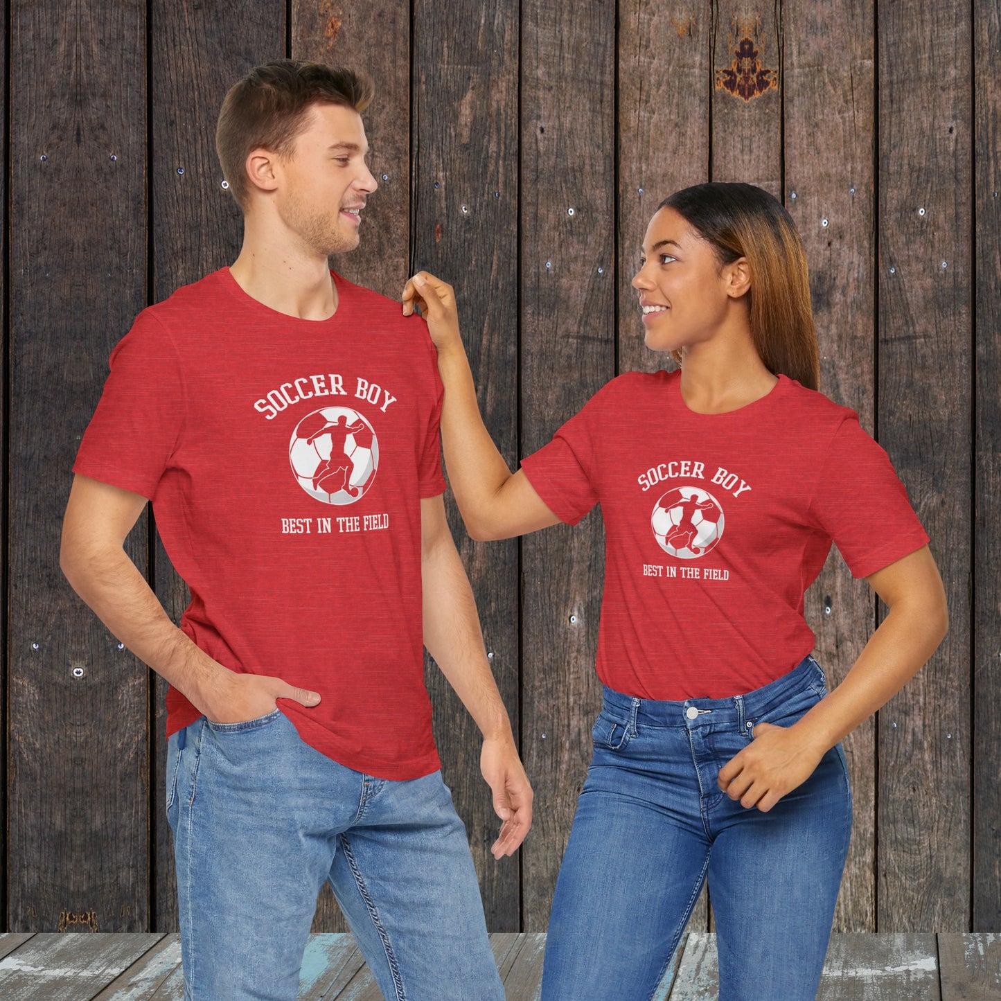 Soccer boy best in the field matching shirts for mom and dad