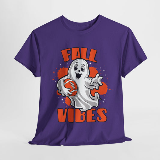 Fall Vibes Football Ghost Halloween Unisex T-Shirt