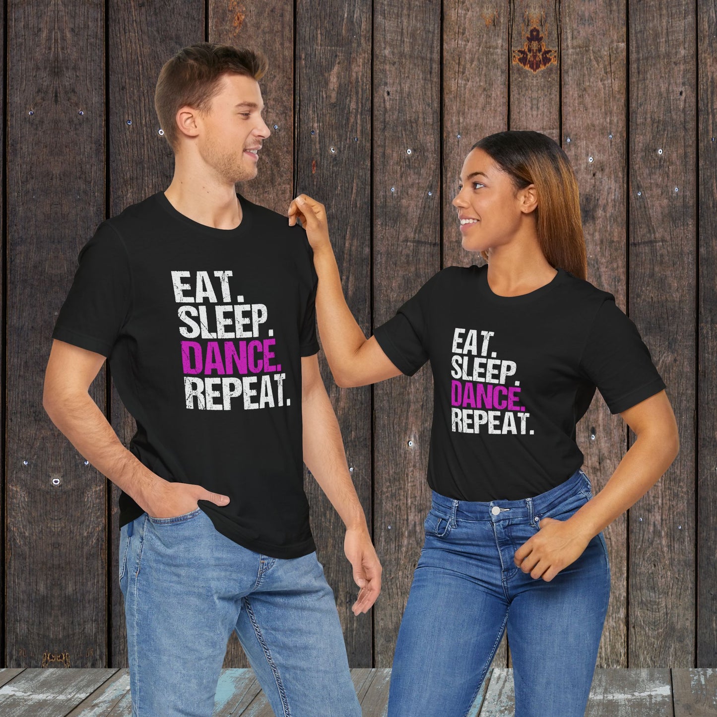 Eat Sleep Dance Repeat Matching Mom and Dad shirts