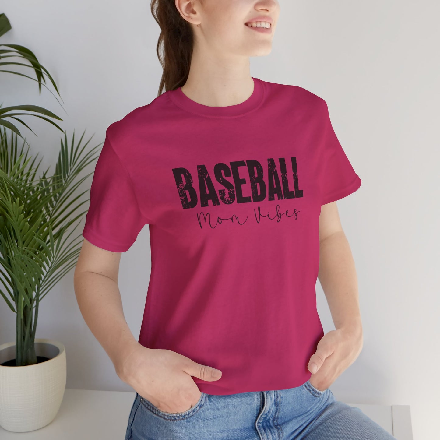 Baseball Mom Lives Vibes Unisex Jersey Short Sleeve Tee