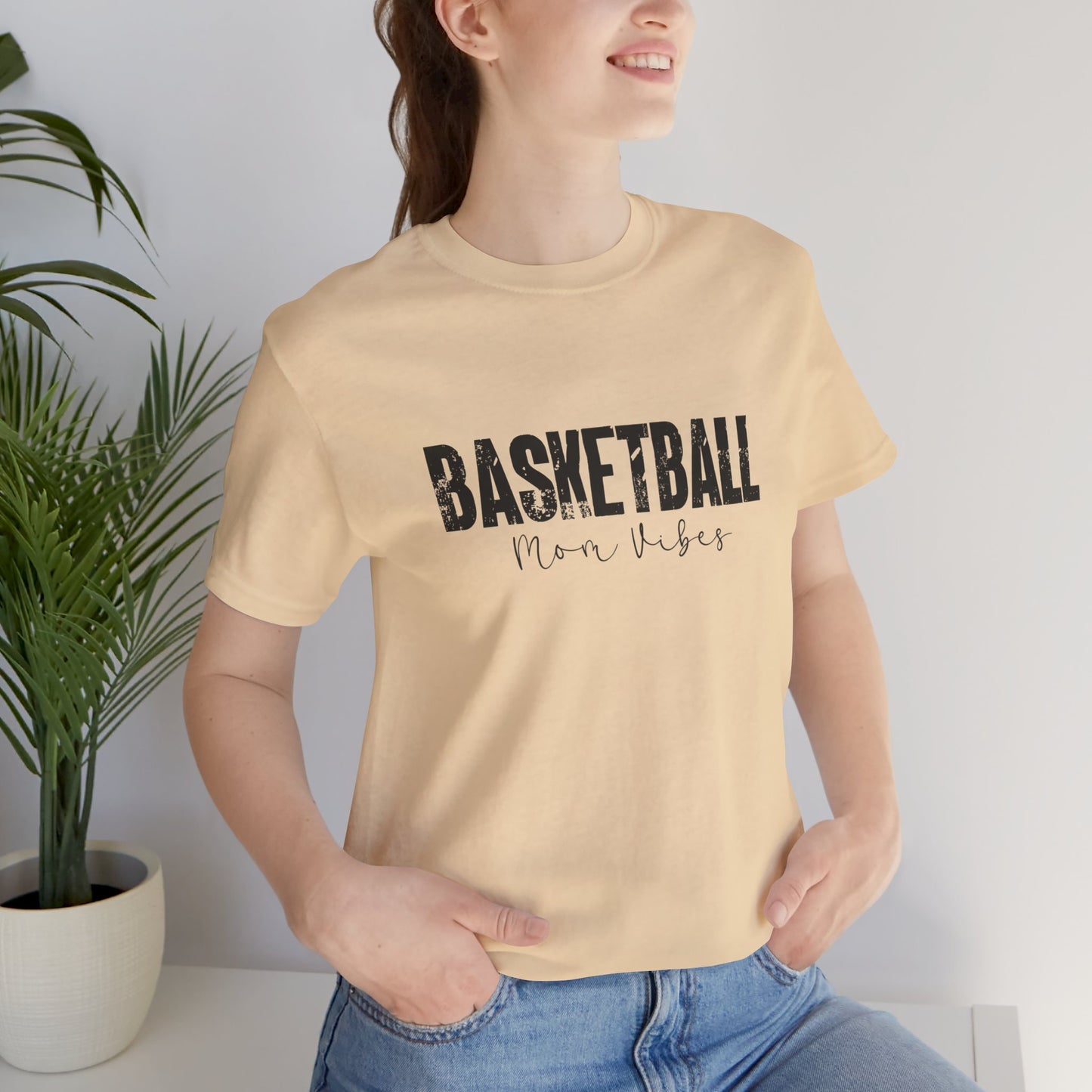 Basketball Mom Lives Vibes Unisex Jersey Short Sleeve Tee